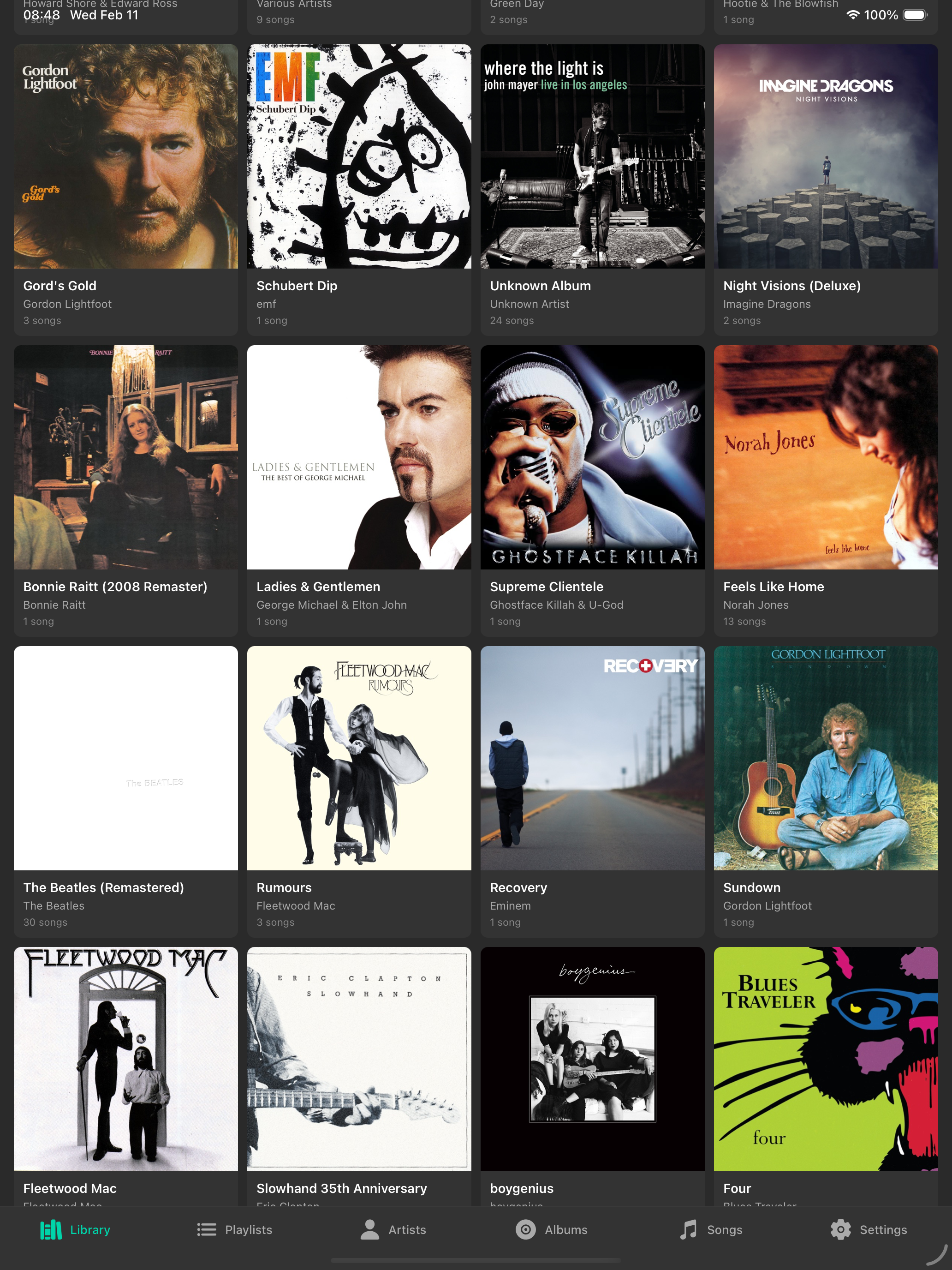 iPad album grid view